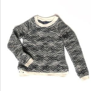GAP Black Marled Raglan Knit Crewneck Sweater